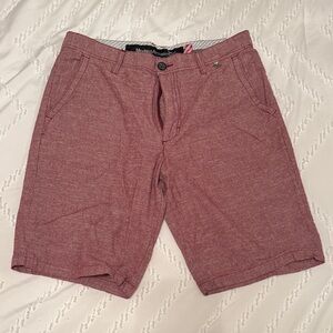 Modern Amusement Men's Heather Maroon Casual Flat-Front Shorts